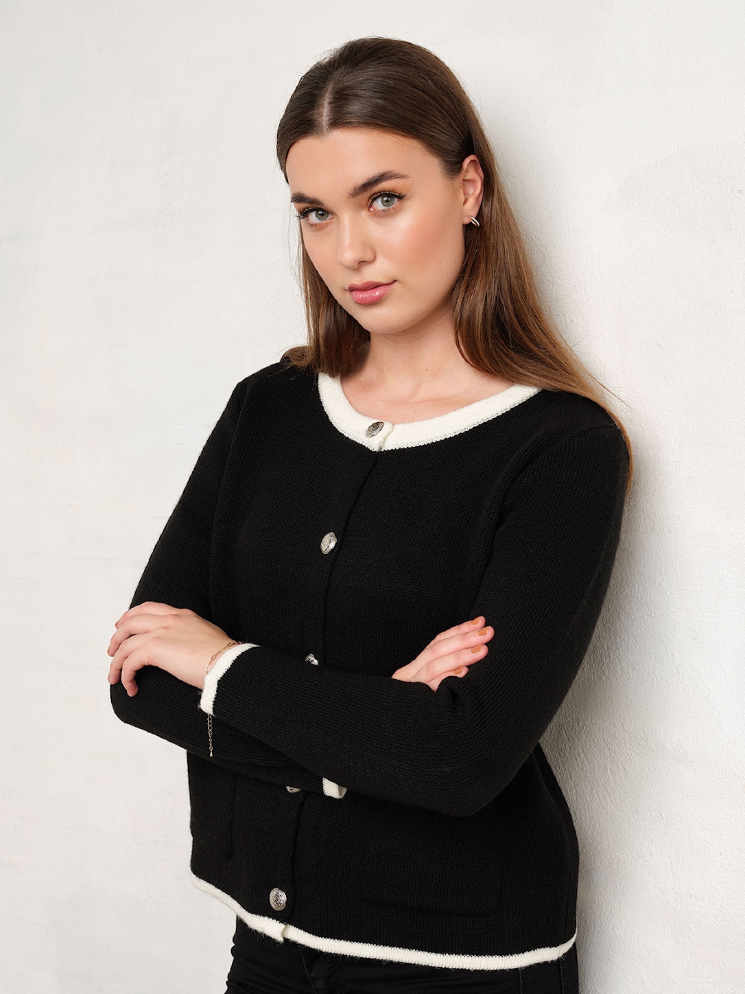 Skovhuus Kvinna Stickad Kofta Black S